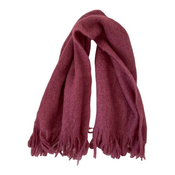 Vintage Mauve Mohair Wool Wrap Cottagecore Maiden by the Sea Shawl Boho Scarf - Picture 2 of 6